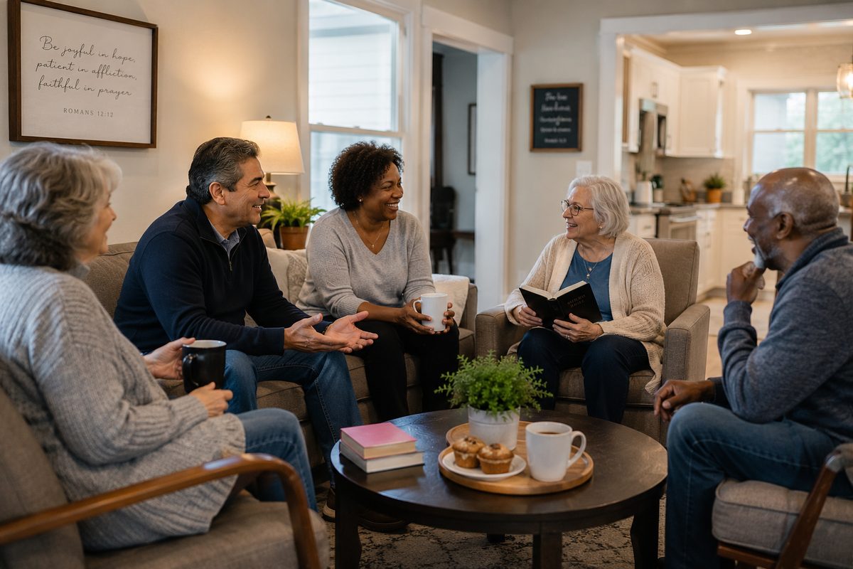Aureum Grace residents gathered together in a shared living room