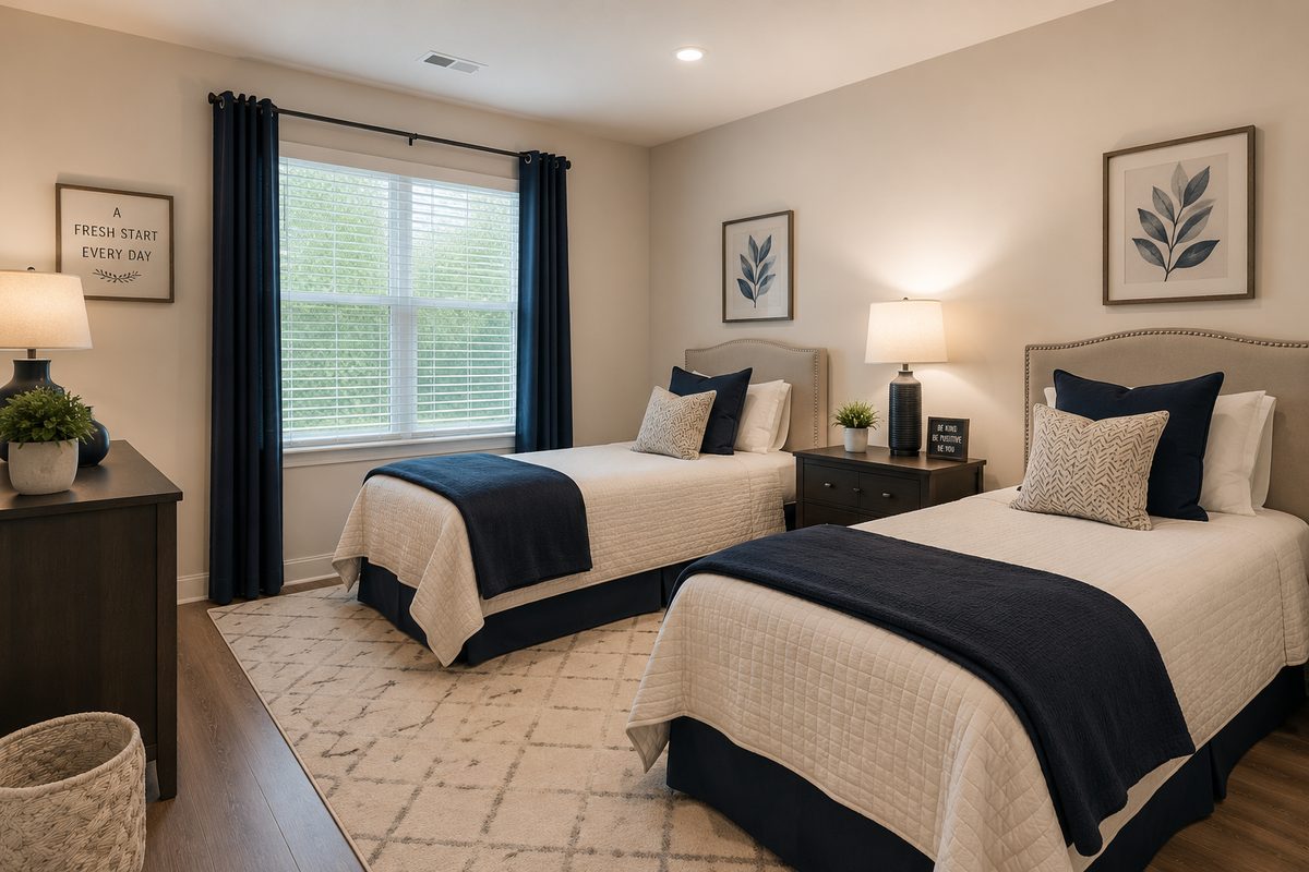 Comfortable shared bedroom at Aureum Grace